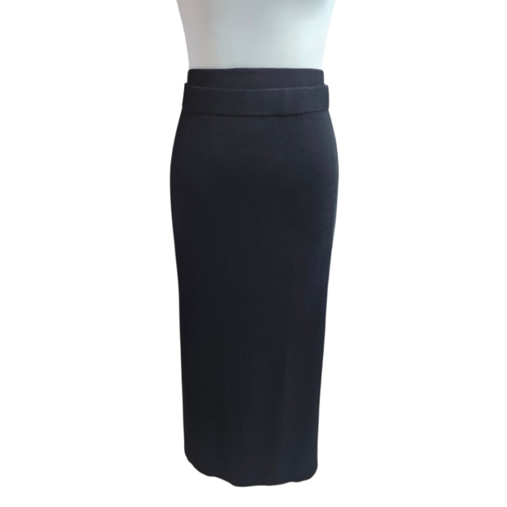 🇨🇦Mantles Black Midi Skirt With Slit
